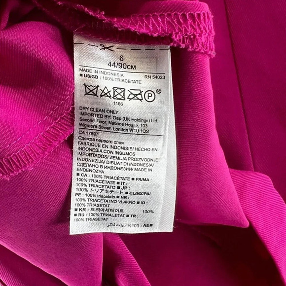 Banana Republic Top Womens Sz 6 Round Neck Flutter Sleeve V-Back Fuchsia Pink - Picture 9 of 11